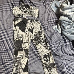 Black and White Graphic Print Two-Piece Set